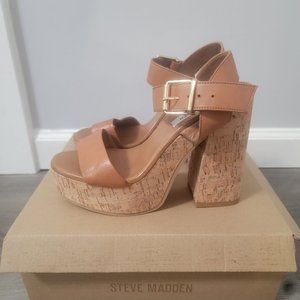 Steve Madden Ginger Cognac Leather Platforms